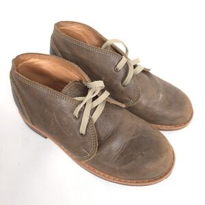 MIKOLEON Naturally Kids Boys Leather Chukka Boots Brown Distressed EU 32 US 1